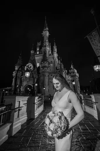 A black and white photo of Alexis